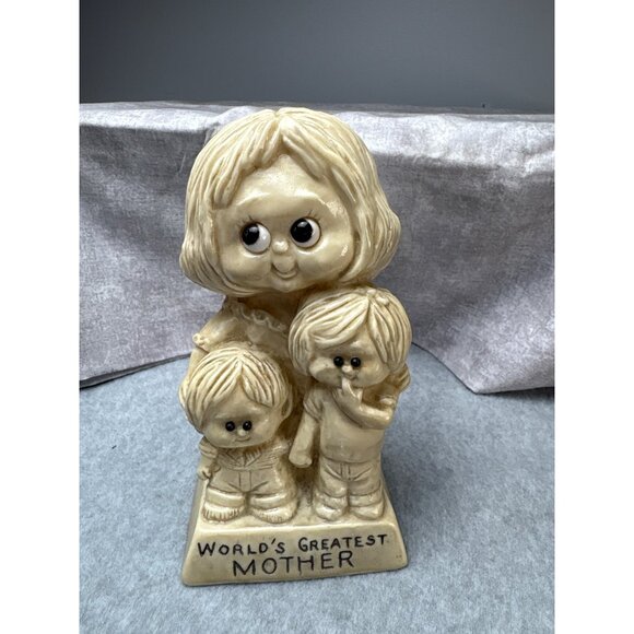Worlds Greatest Mother Figurine 1973 O R & W Berries Cos Made In USA Resin Vinta - Picture 10 of 12